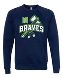 Bella Canvas Crewneck Sweatshirt- Braves Baseball