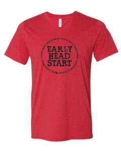 Early Head Start Circle (Black Text) V-Neck T-Shirt