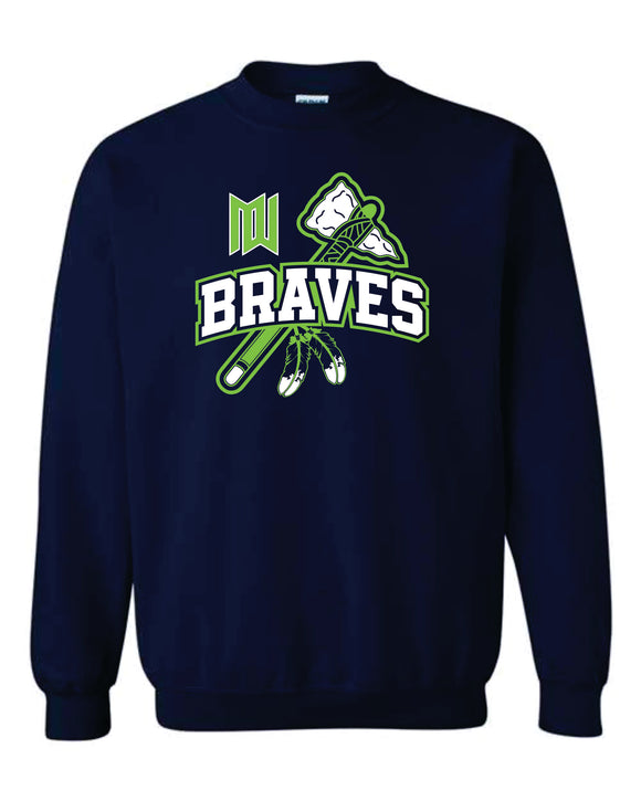 Gildan Crewneck Sweatshirt- Braves Baseball