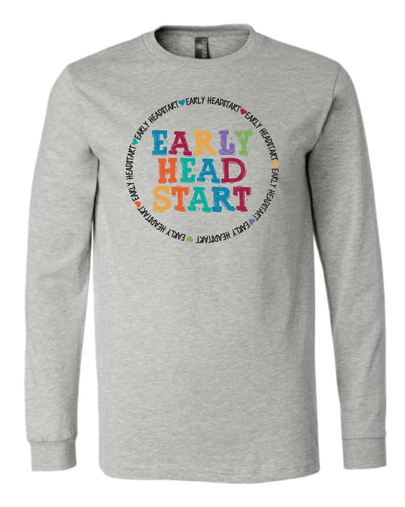 EHS with circle design & multi-color letters Long Sleeve T-shirt